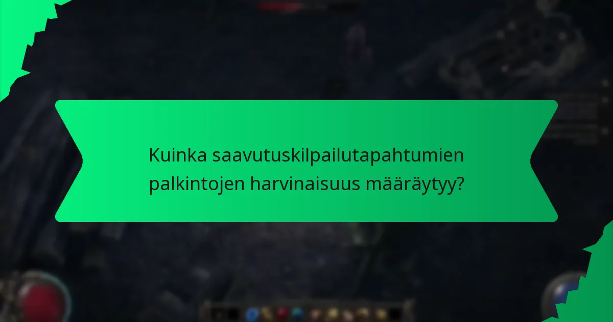 Kuinka saavutuskilpailutapahtumien palkintojen harvinaisuus määräytyy?