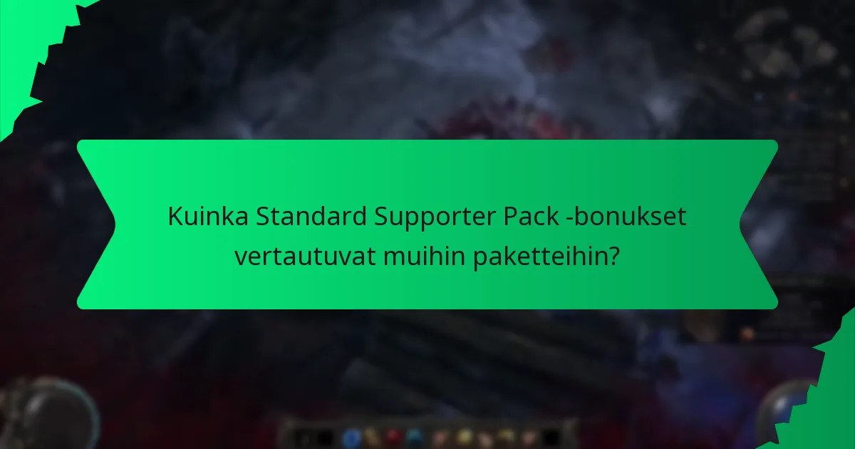 Kuinka väri vaikuttaa Standard Supporter Pack -bonuksiin?