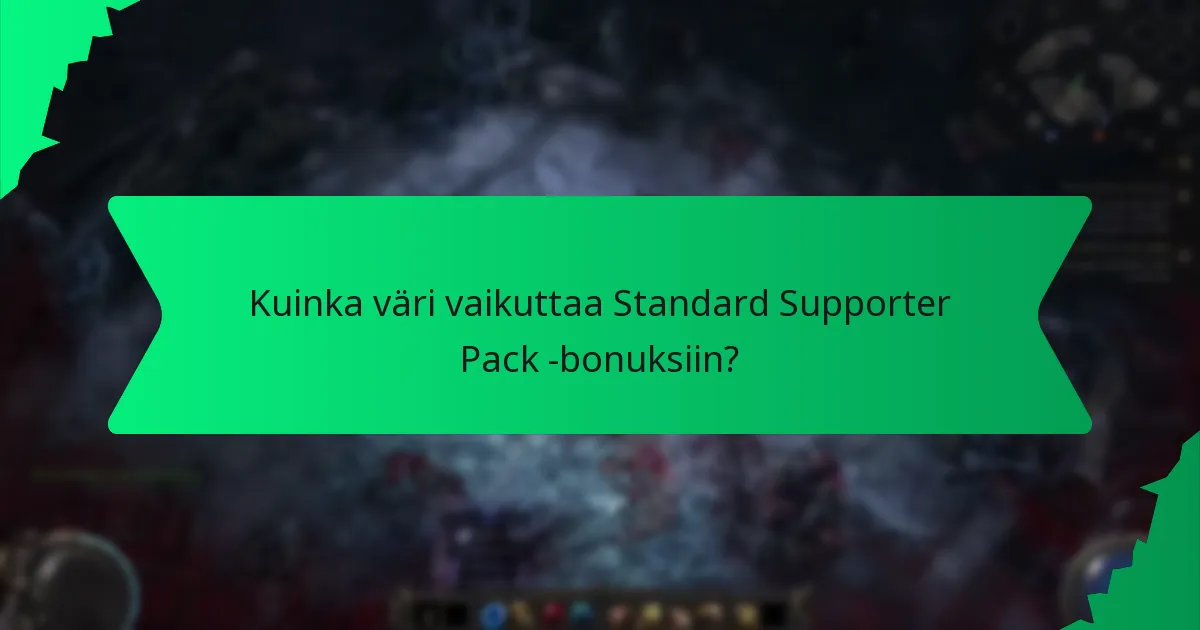 Millaisia vaikutuksia Standard Supporter Pack -bonuksilla on?
