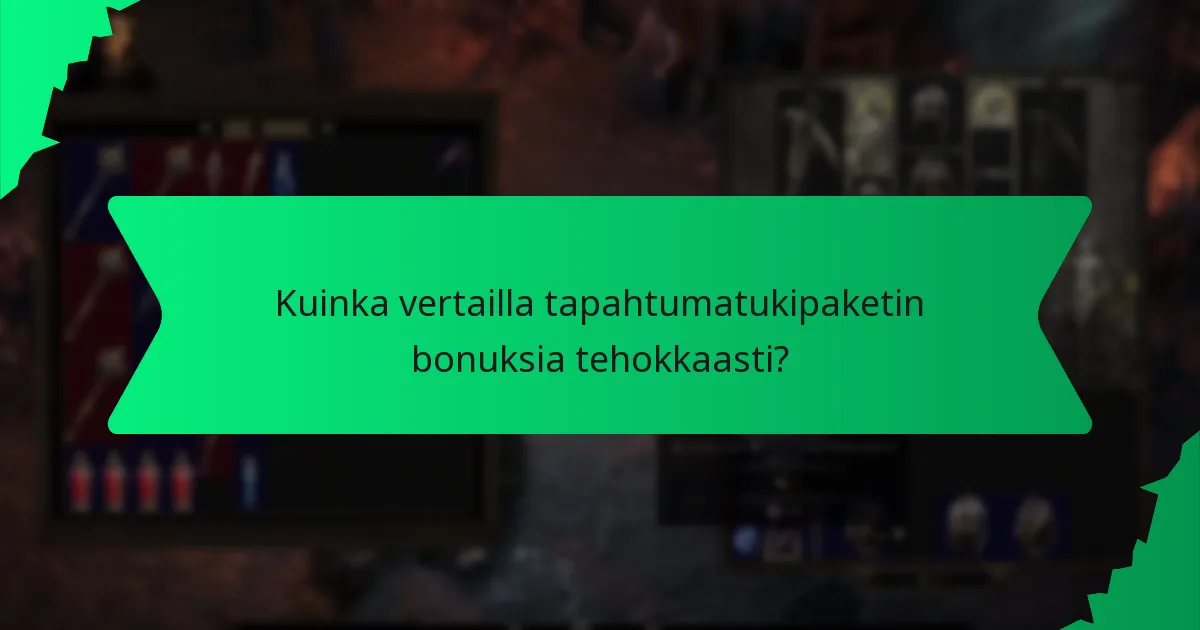 Kuinka väri koodaus liittyy tapahtumatukipaketin bonuksiin?