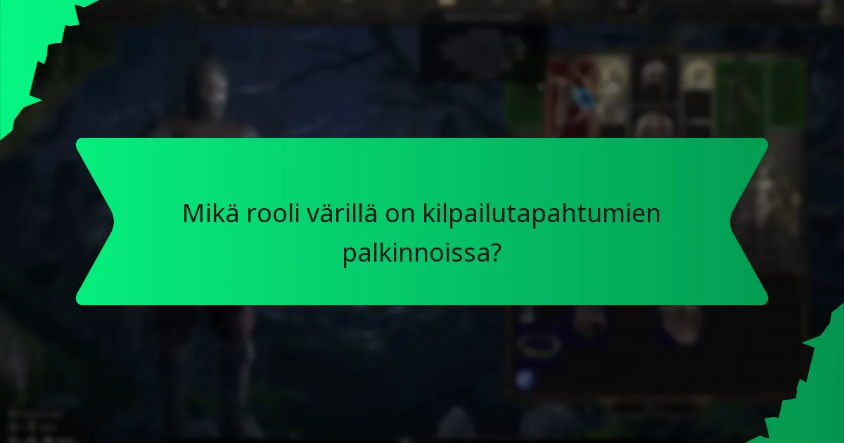 Mikä rooli värillä on kilpailutapahtumien palkinnoissa?
