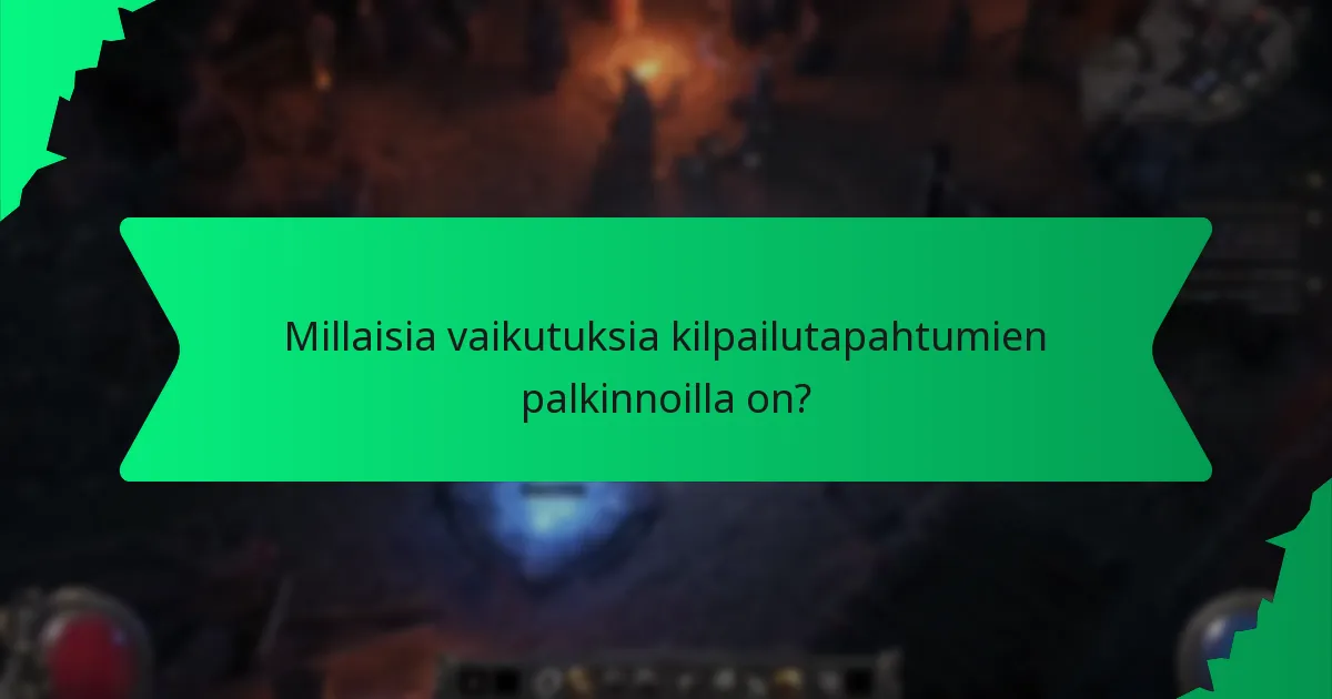 Millaisia vaikutuksia kilpailutapahtumien palkinnoilla on?