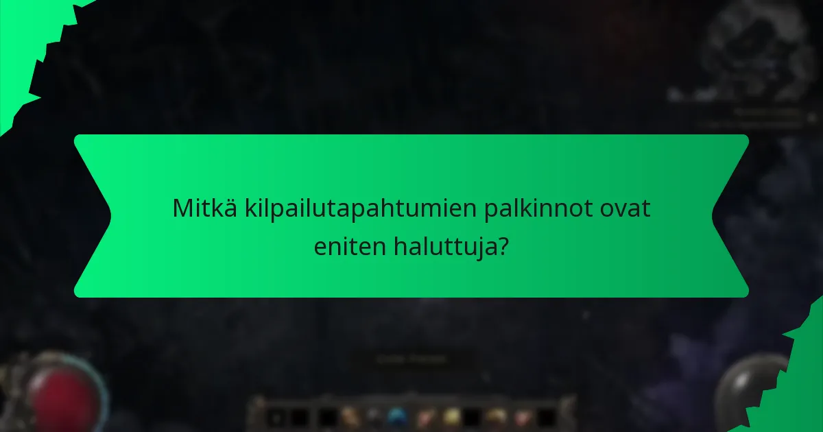 Mitkä vaikutukset kilpailutapahtumien palkinnoilla on pelimekaniikkaan?
