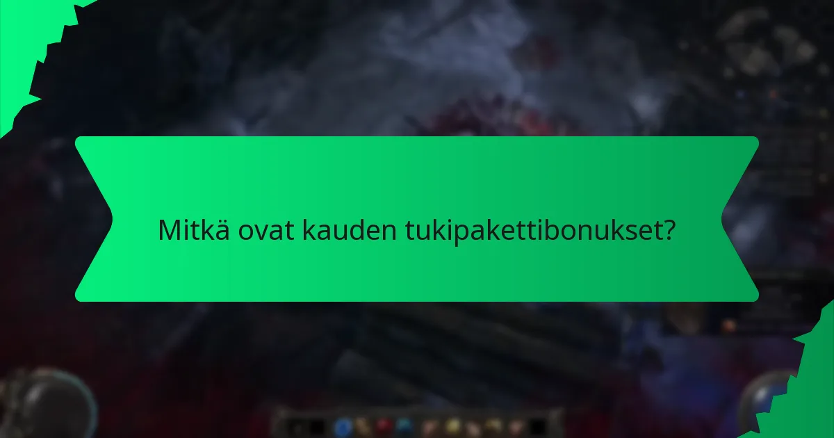 Mitkä värit ovat saatavilla kauden tukipakettibonuksille?